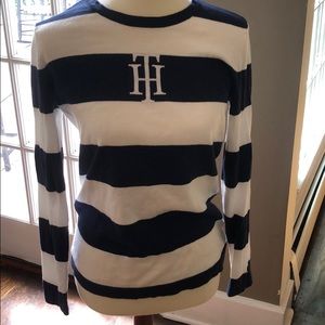 Tommy Hilfiger Navy and white cotton sweater